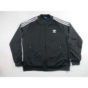 Adidas Jacket Mens XL Black‎ White Trefoil Three Stripes BK5931 Retro